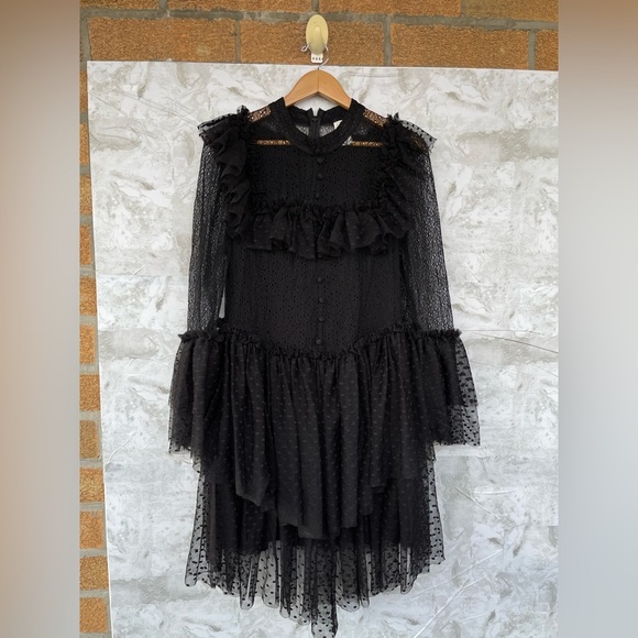 SANDRA MANSOUR x H&M TULLE-SKIRT LACE DRESS XL - Picture 4 of 11